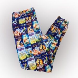 DISNEY Store Leggings Size Large Stretch All Over Print Classic Movies